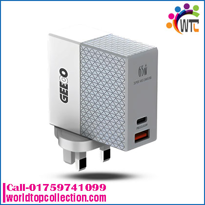 GEEOO MC200 Super Fast Type-C 65W-PD Charger – White