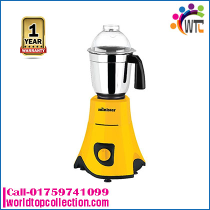 Minister MI-MG600Y 3 In 1 SS Heavy-Duty Mixer Grinder – Yellow