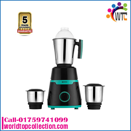 Rupsha Twister Mixer Grinder With 3 Jars – 600W – Green and Black